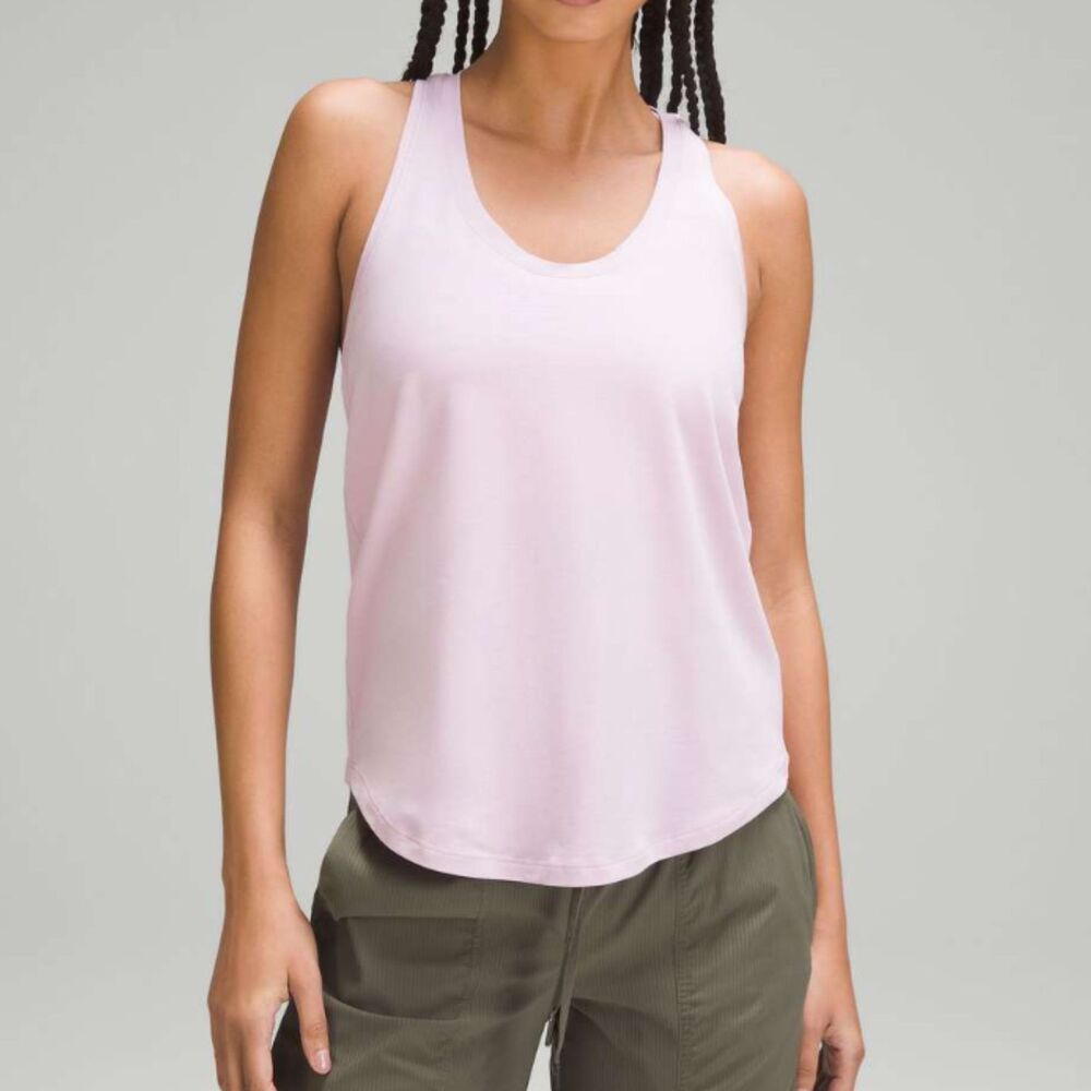 Lululemon Love Tank Top Hip Length Pink Peony Size 6 Running Activewear Yoga